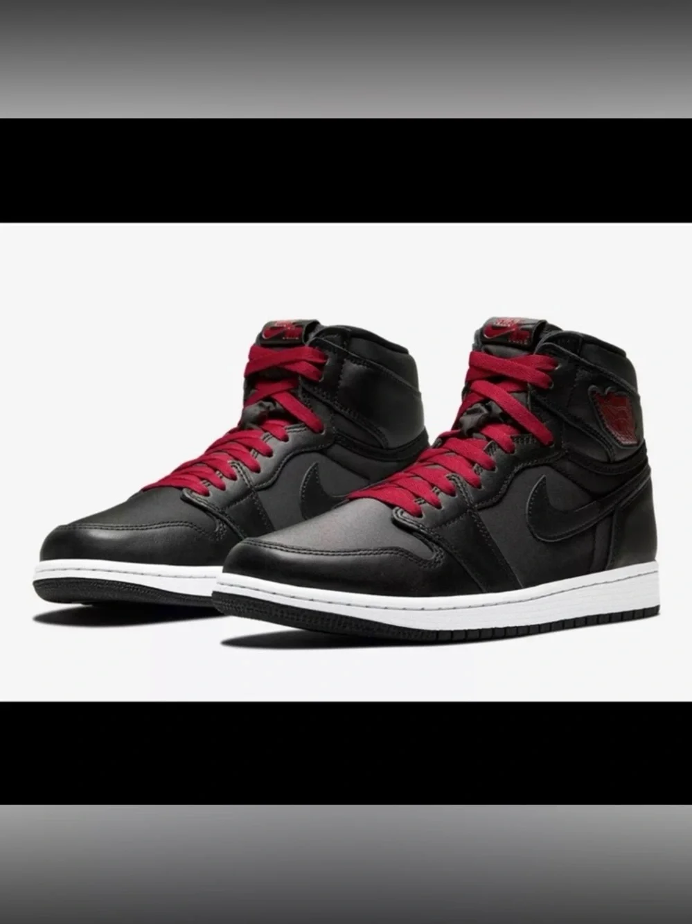 Nike Air Jordan 1 Retro High OG Men’s 13 Black Red Satin High Top‎ Sneakers